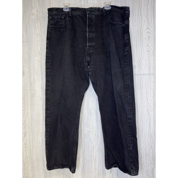 Levi's 501XX Button Fly Straight Leg Denim Jeans Men's Size 44x32 Black Red Tab - Picture 3 of 10